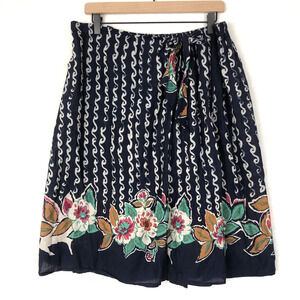 GAT RIMON Paris Midi Wrap Skirt French Designer Sz L 33" Lightweight 100% Cotton